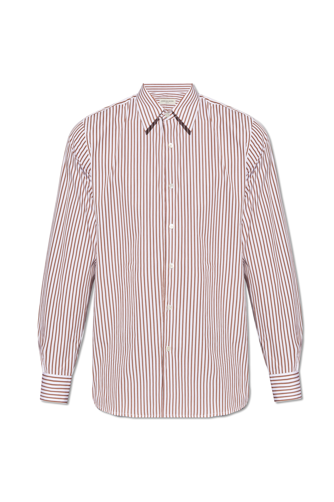 Rick up sweater - Brown Striped shirt Dries Van Noten